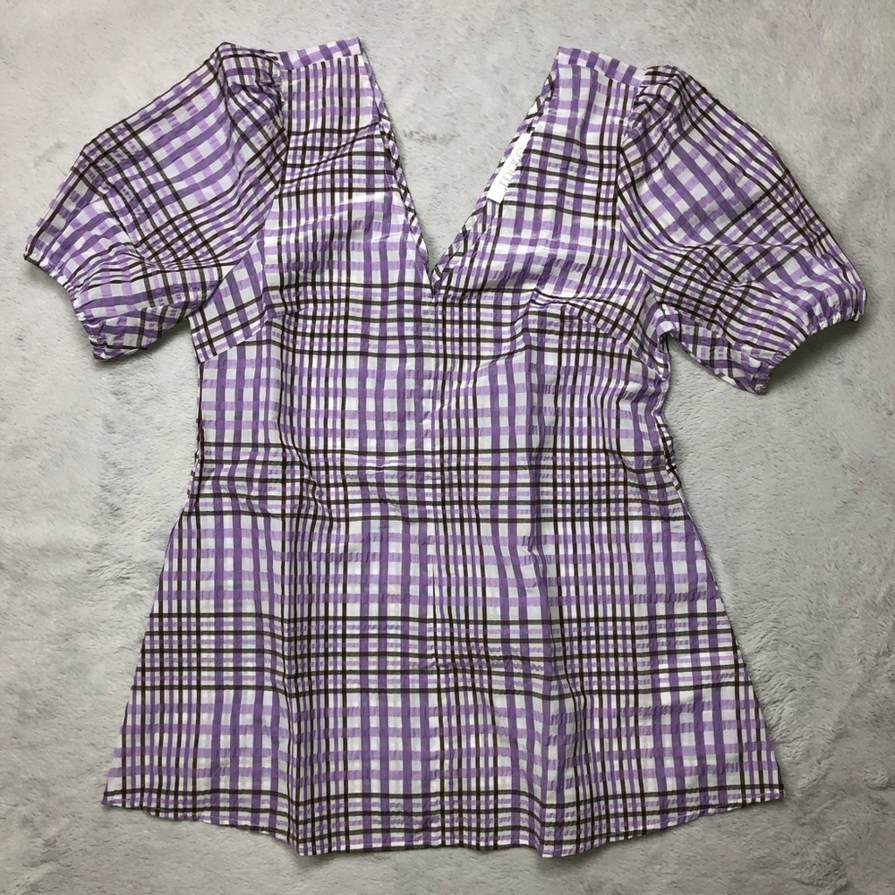 NWT Anthropologie Marsha Plaid Tunic Blouse